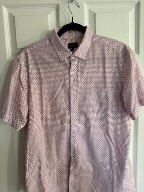 Good Man Brand Red Micro Print Short-Sleeve Shirt M